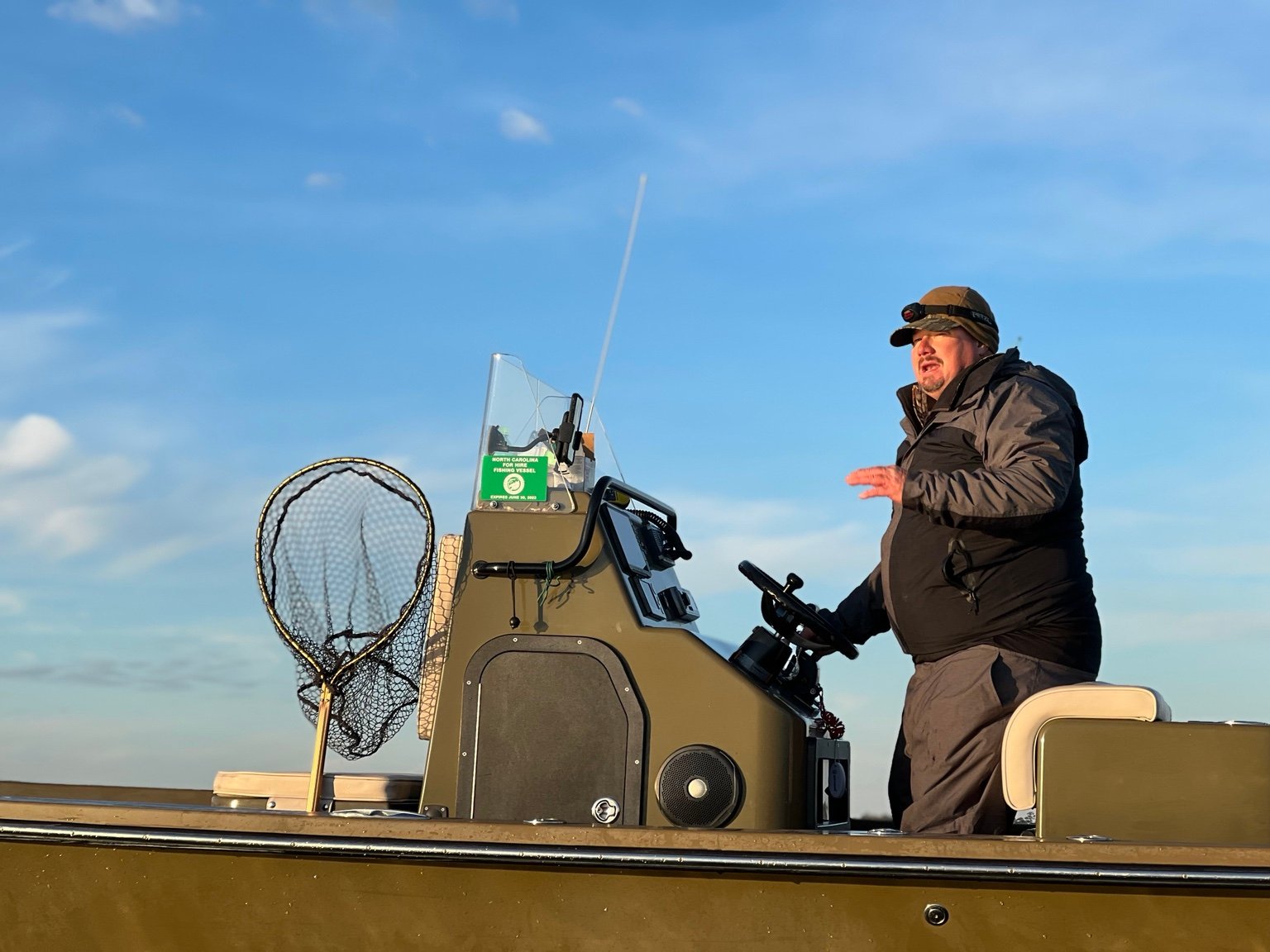 Captain on the boat